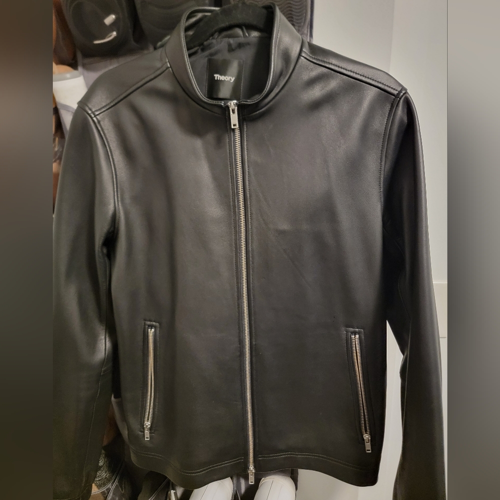 Theory Black Leather Jacket